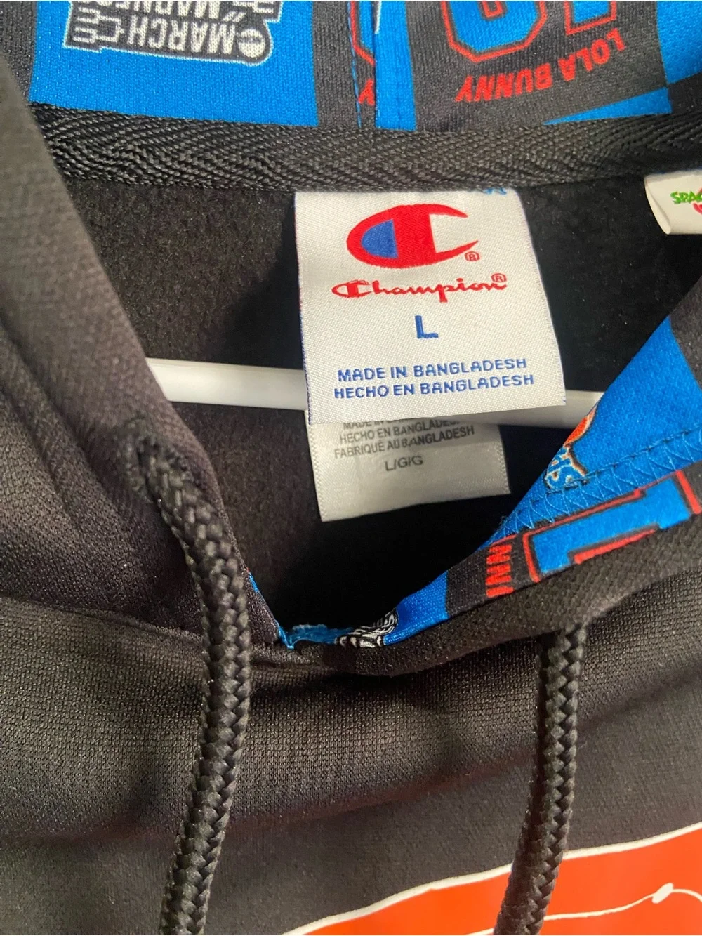 Champion Black Space Jam Logo Crewneck Hoodie